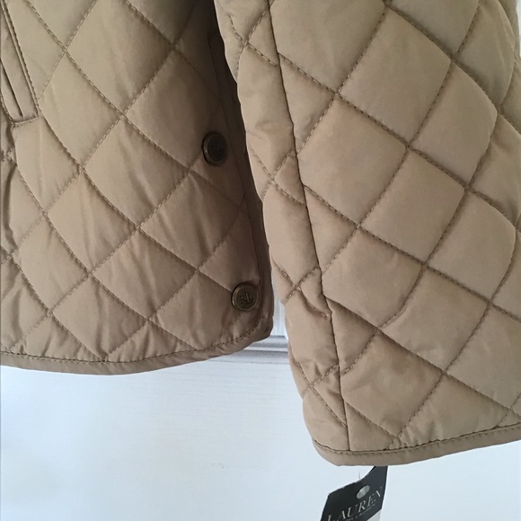 Ralph Lauren quilted crested logo jacket tan XL - Picture 7 of 9